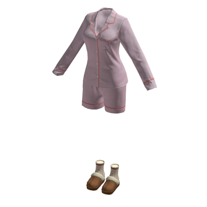 Pajama Shorts with Fur Sleepers Pale Pink Outfit thumbnail