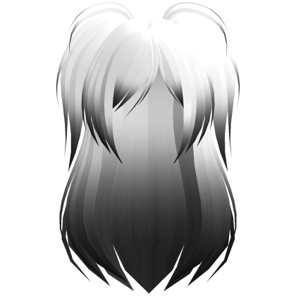 White Black Emo Scene Long Black Side Pigtails