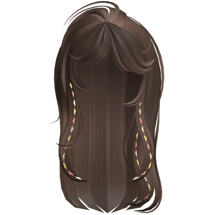 Layered y2k Brown Hair w Ombre Yellow Charms Roblox item