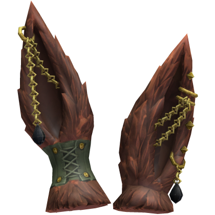 Rust Furry Bunny Ears with Chains