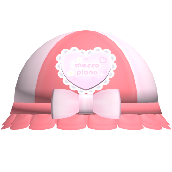 Pastel Pink Red Cutecore Mezzo Piano Bucket Hat