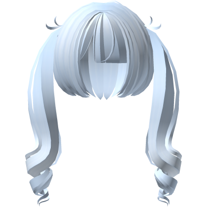 curly jirai kei pigtails in pastel blue