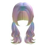 Heart shape Pigtails Hair in Rainbow