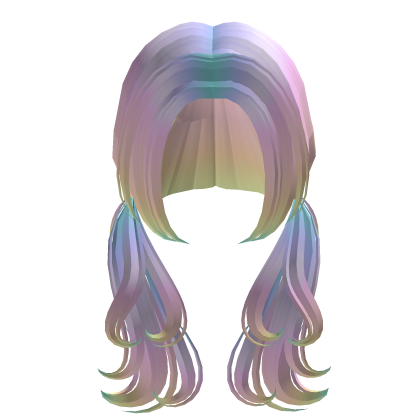 Heart shape Pigtails Hair in Rainbow thumbnail