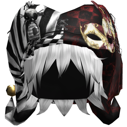 Vkei Gothic Circus Jester Hat w White Hair Roblox item