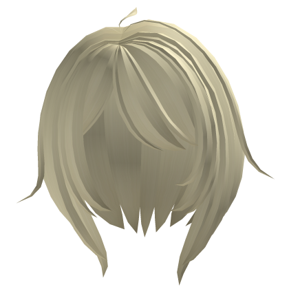 sweet messy short hair in light yellow Roblox item