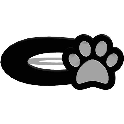 ♡ : cute kawaii black and white paw clip Roblox item