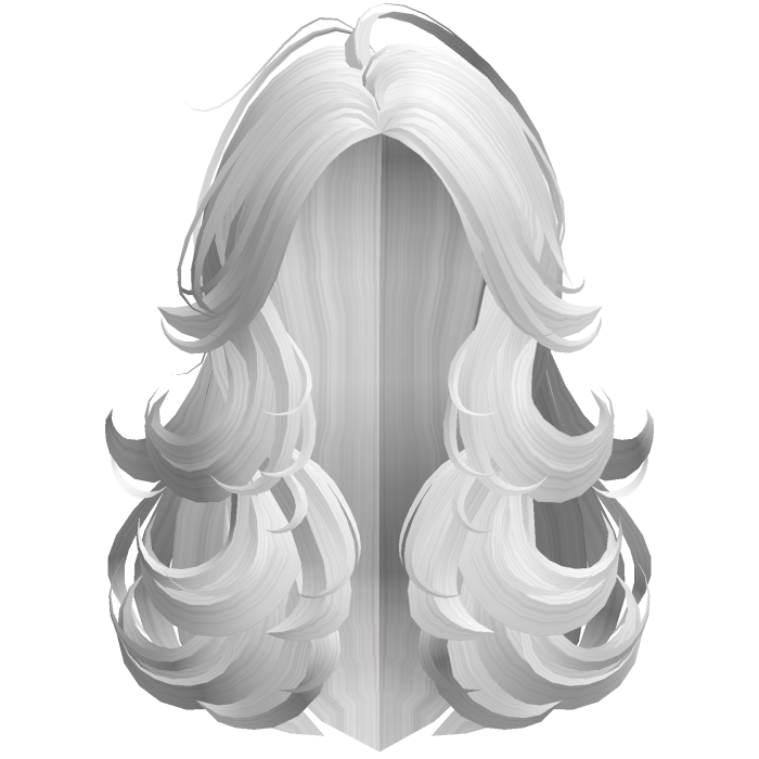 White Wispy Curled Hair Blowout