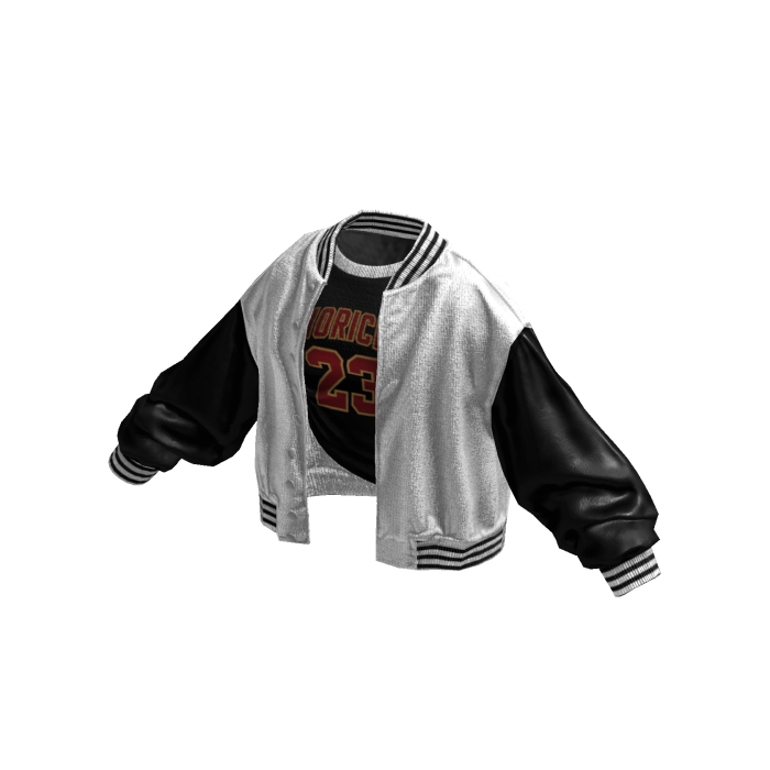 Stylish Leather Jacket Messy Shirt (White Black)