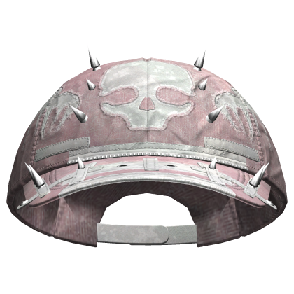 Punk Skeleton Pierced Cap Pink&White