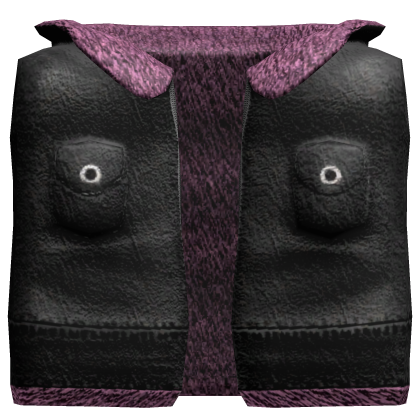 Black Grunge Vest w/ Pink Fur thumbnail