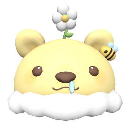 ♡ pastel yellow spring bear fluffy hood bee
