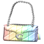 Coach Quilted Shoulder Bag Rainbow Pastel