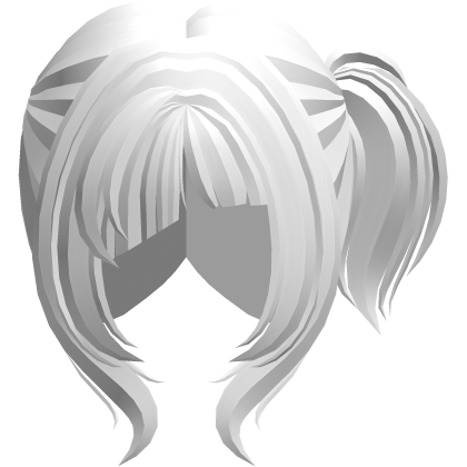 Swirly Side Ponytail Hair White Roblox item