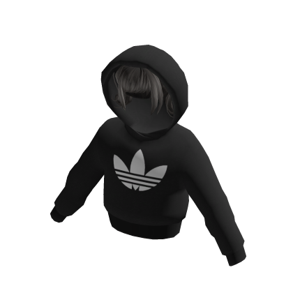 adidas Black Crophoodie With Black Bob Hair thumbnail