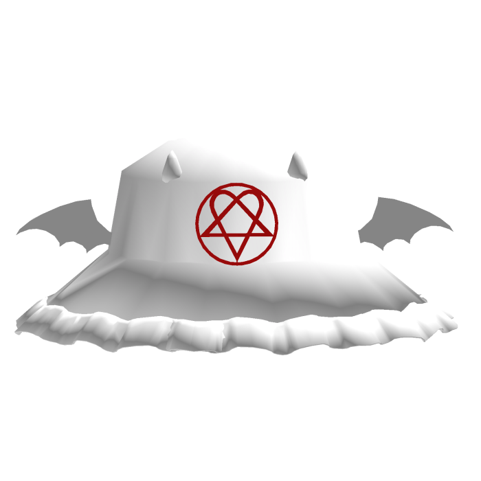 White and red Heartagram hat