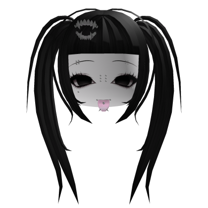 Emo Punk Piercings Girl Head | Black Roblox item