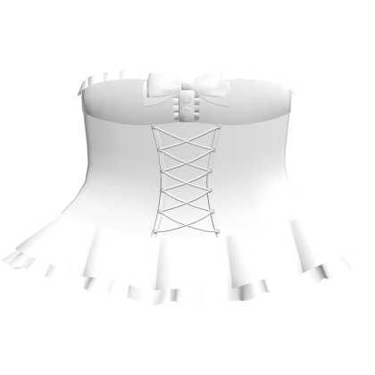 pretty cute white ruffled princess laced corset Roblox item