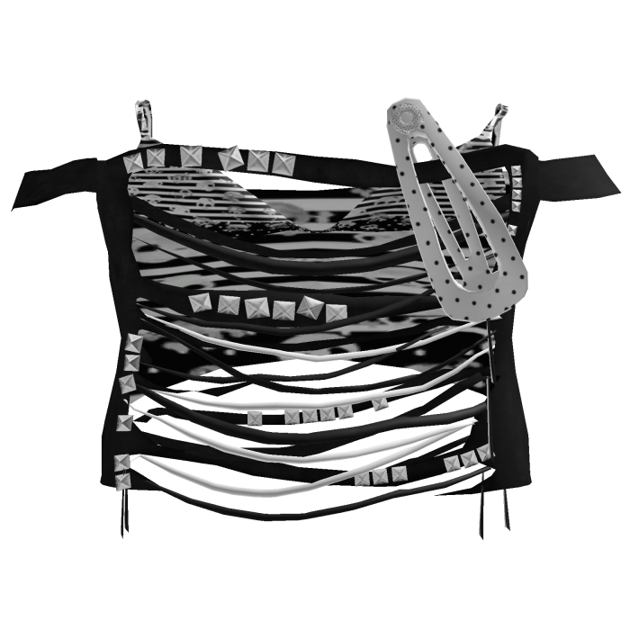 studded black and white swag striped tee ⌗ ⋮