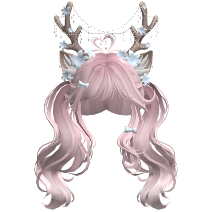 Ethereal Christmas Fairy Fawn Pigtails w/ Antlers
