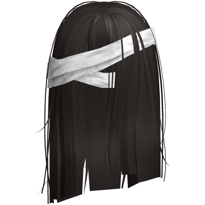 Horror Dark Brown Short Hair w White Bandages Roblox item