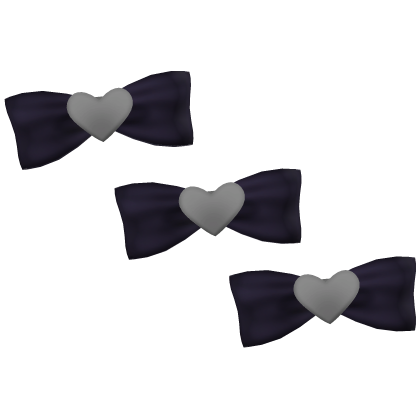 Cute Decora Hair Clip Bows Heart Black Roblox item