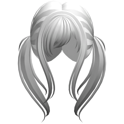 Long Wavy Pigtails with Bangs White & Black Roblox item