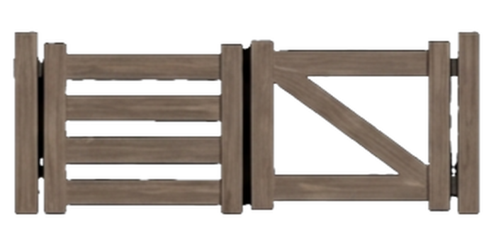 Simple Wooden Gate + Fence preview 2