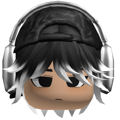 Annoyed Emo Boy w Cap + Headphones Black/White