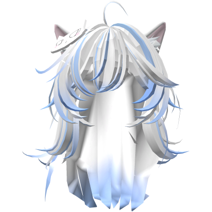 Cute Snowy Cat Hair /w Hairpins (Blue + White)