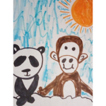 Panda and Monkey on a cloud clothing store