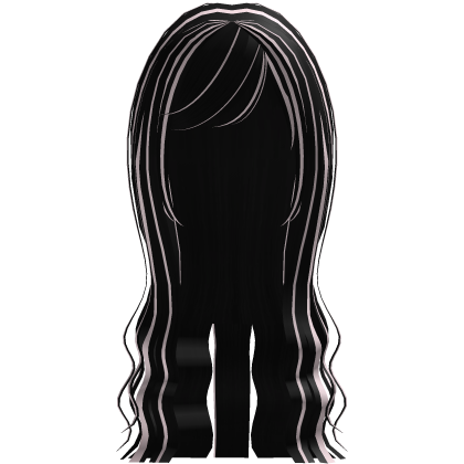 long wavy jirai kei anime hair in black & pink Roblox item