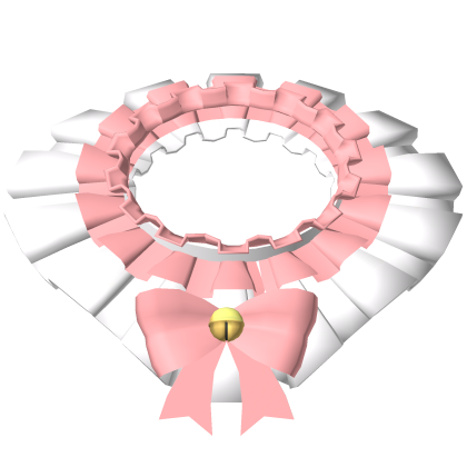 
White and Pink Jester Collar with Bells