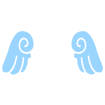 ♡ Cute Chibi Sticker Angel Wings in Blue