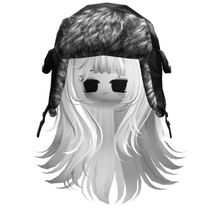 Messy Anime Hair with Ushanka & Face (White) thumbnail
