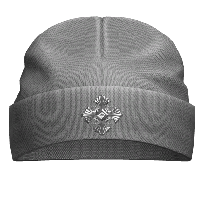 Gothic Cross Beanie Gray Essential Worn Winter y2k Roblox item