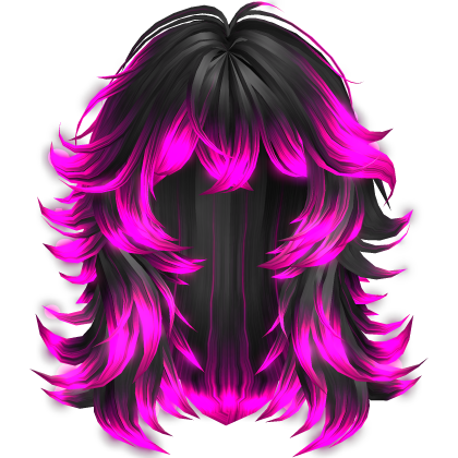 ꒰EMISSIVE GLOW꒱ Hot Pink Grunge Layered Wolfcut