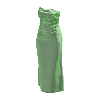 Green Long Silk Slim Satin Gown Dress