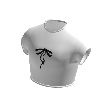 Cutesy Black Ribbon Bow White Baby Tee thumbnail