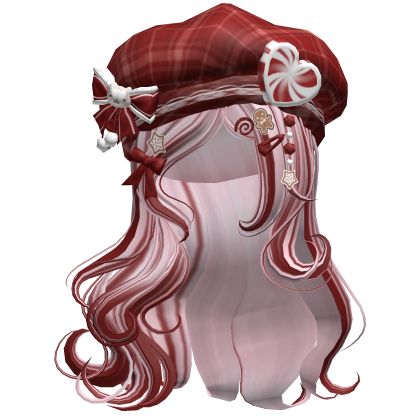 ♡ Christmas Swirls w/ Beret (Pink & Red)