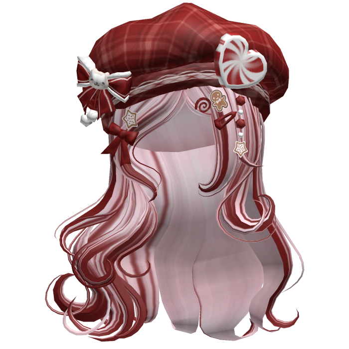 ♡ Christmas Swirls w/ Beret (Pink & Red)