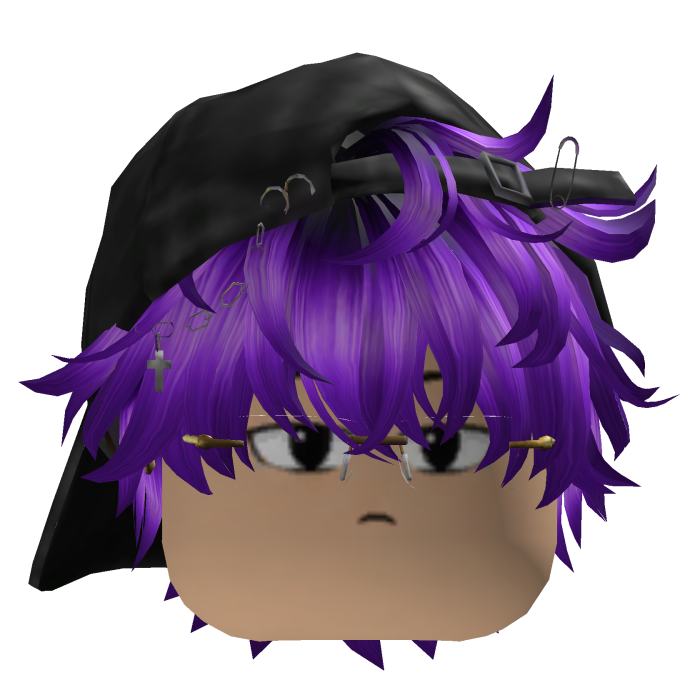 Purple Emo Y2K Hair with Cap