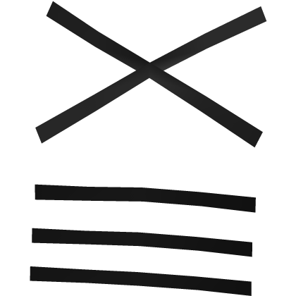 black XIII cross line anime hair clips Roblox item