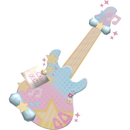 whimsical musical candy decora guitar blue pink