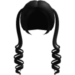 ♡ cute curly high pigtails in black 