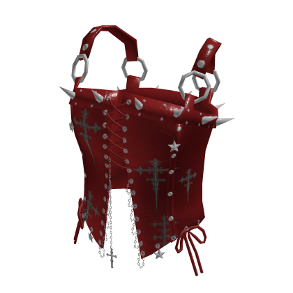 Corset Top with Ring Straps (Red)