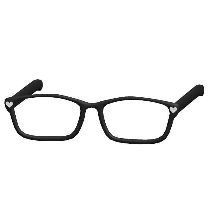 cutecore moe low heart oversized glasses black