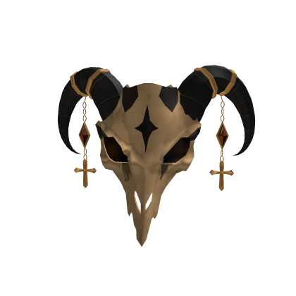 Viking Ram Mask – Black & Gold