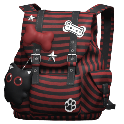 Black&Red Cute Bone Y2k Backpack