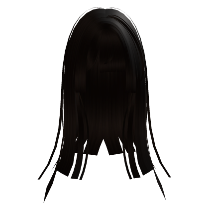♡ long hime emo goth moe anime hair [dark brown] Roblox item